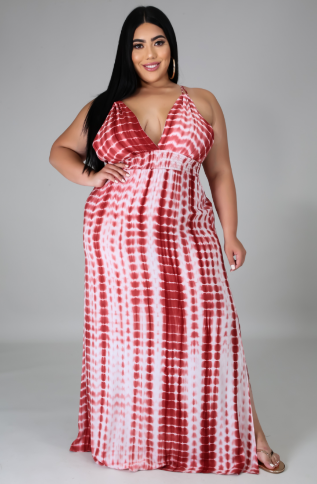 Curvy Tye Dye Maxi Dress